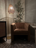 Rattan Floor Lamp | Tan with Gold | Nursery Lamp