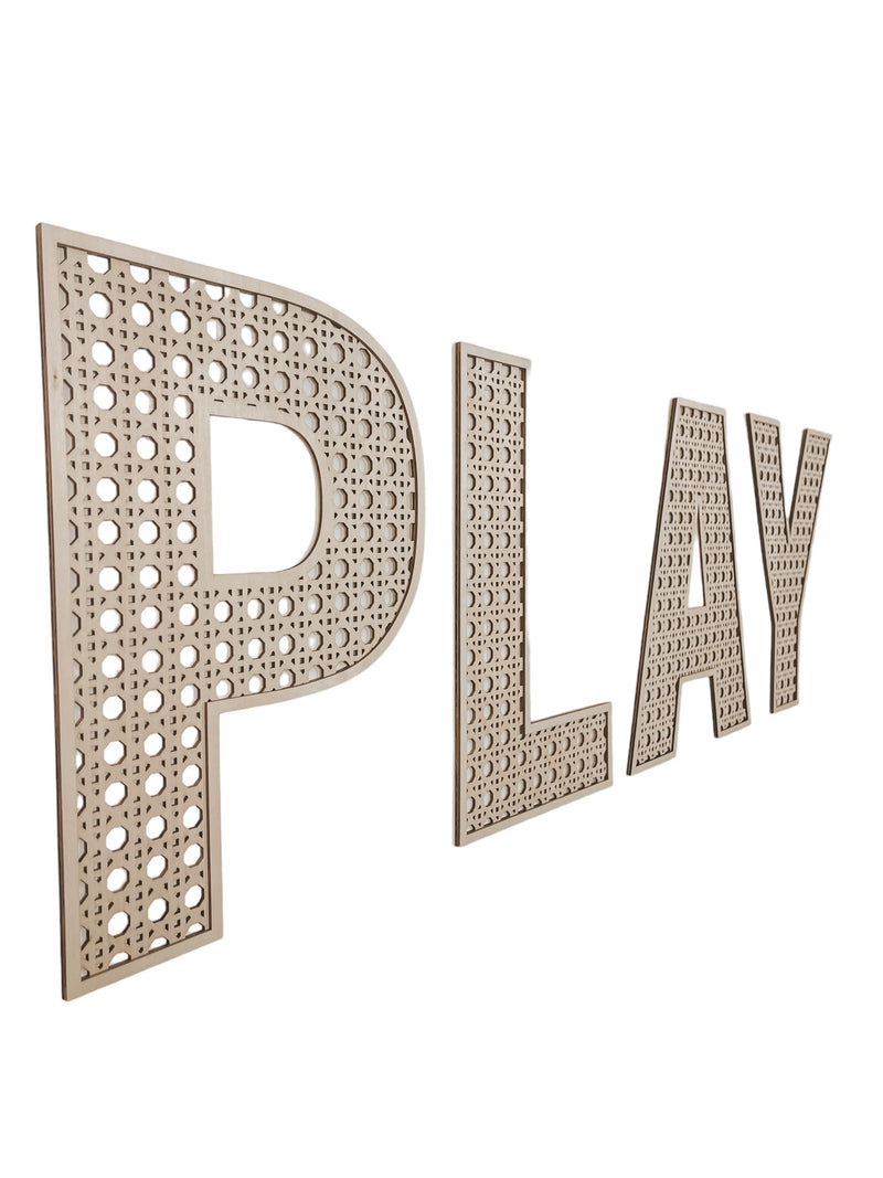 Rattan PLAY Letter Set | Play Room Decor