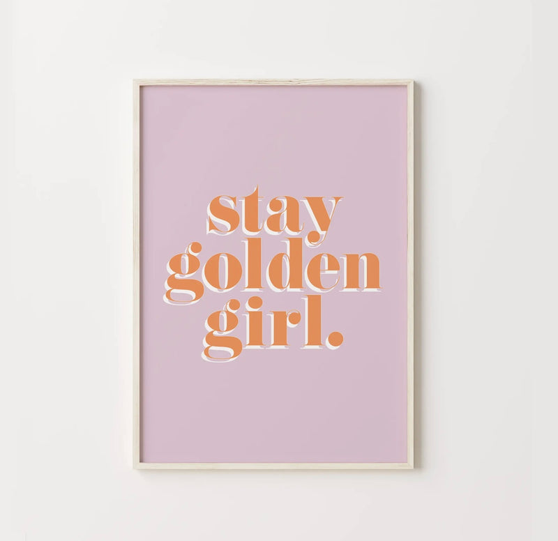 Stay Golden Girl | Framed Nursery Print