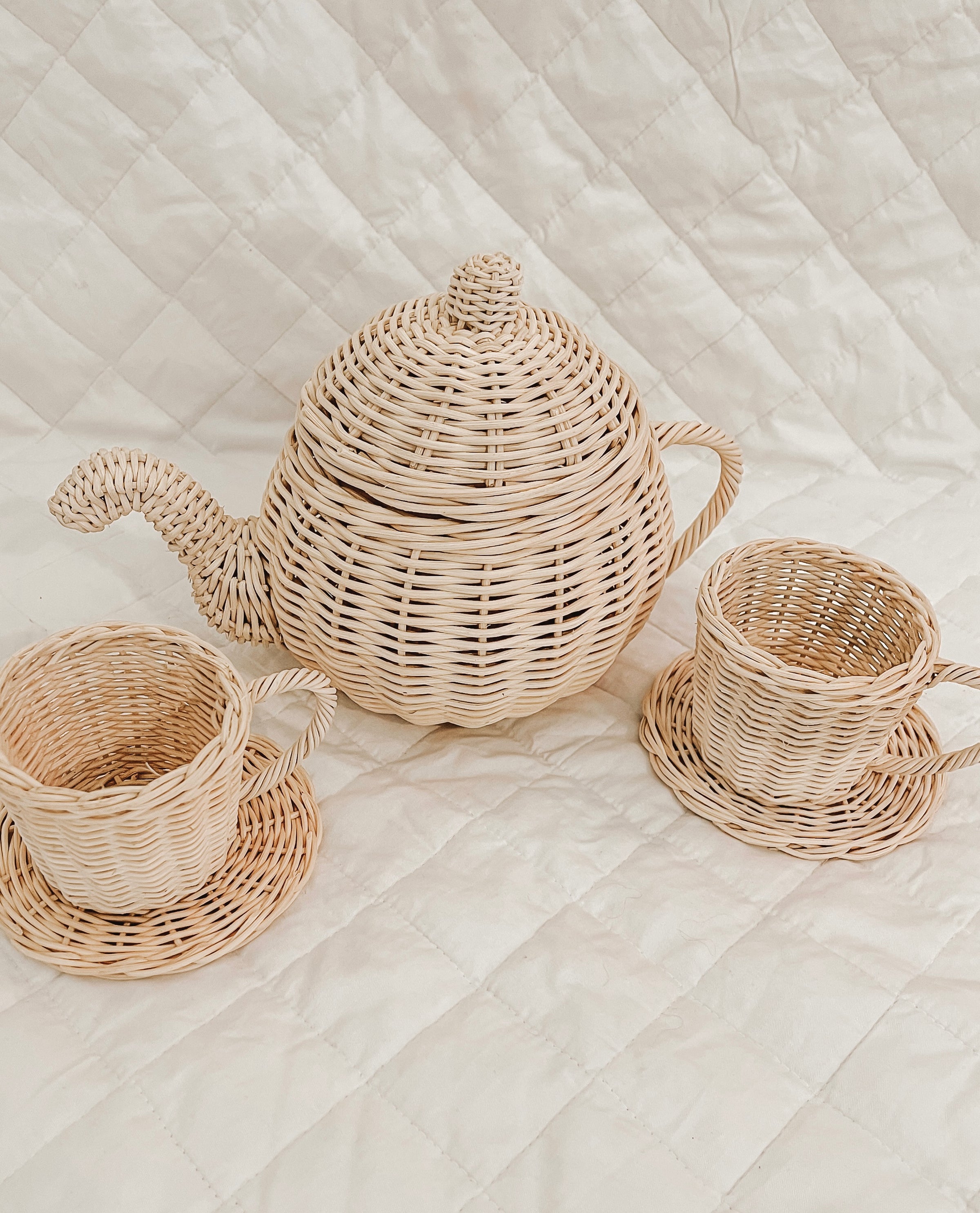 Rata Tea Set Rattan Tea Set | Rattan Toy | Oak and Ayla – Oak & Ayla